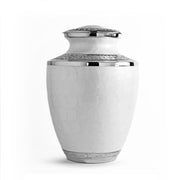 Enamel White Ripple Cremation Urn - Large