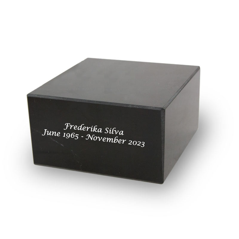 Small Black Genuine Marble Base with Engraving