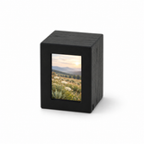 Photo Cremation Urn with Black Finish  - 25 cubic inch