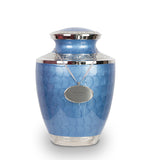 Enamel Blue Ripple Brass Cremation Urn - Large