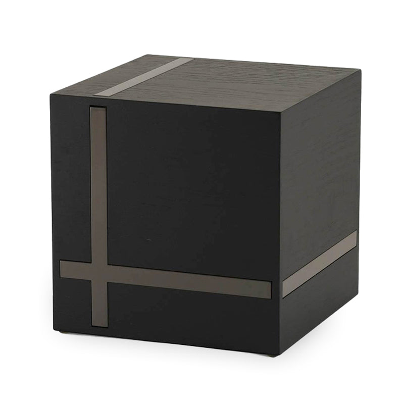 Modern Bristol Ebony and Gloss Gray Cremation Urn - XL 245 cubic inch