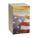 Stars and Stripes Cremation Urn, Bronze - 200 cubic inches