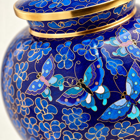 Etienne Butterfly Cloisonné Cremation Urn