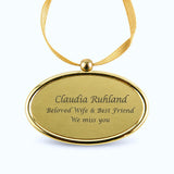 Gold Oval Pendant with Engraving