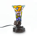 Stained Glass Memorial Keepsake Lamp with Butterfly Detail