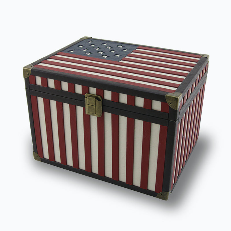 USA Flag of 1812 Memory Chest Cremation Urn - Large