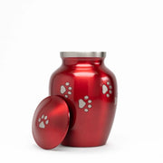 Glossy Red with Pewter Paw Detail - 30 cubic inch