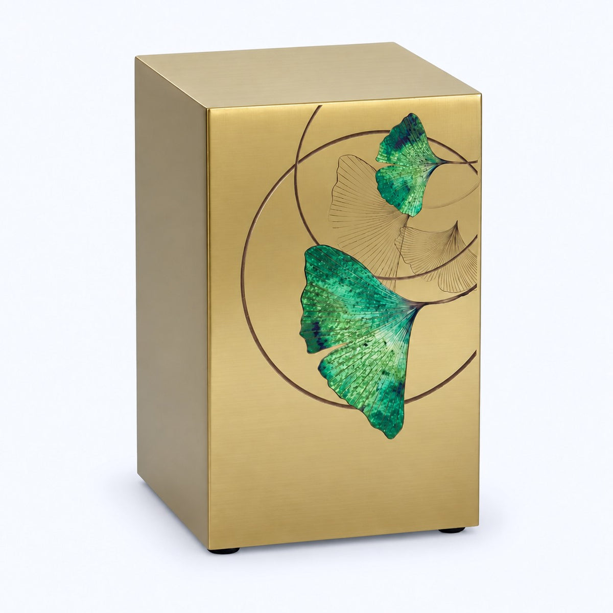 Gingko Right Companion Urn, Bronze - 200 cubic inches