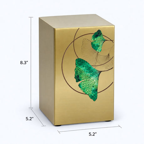 Gingko Right Companion Urn, Bronze - 200 cubic inches