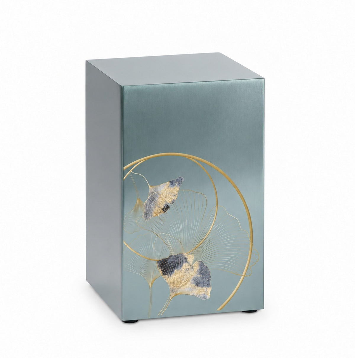 Gingko Left Companion Urn, Pewter - 200 cubic inches