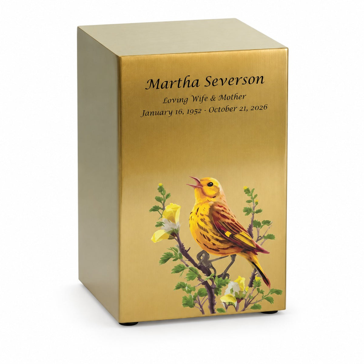 Golden Songbirds Right Companion Urn, Bronze - 200 cubic inches