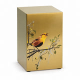 Golden Songbirds Left Companion Urn, Bronze - 200 cubic inches