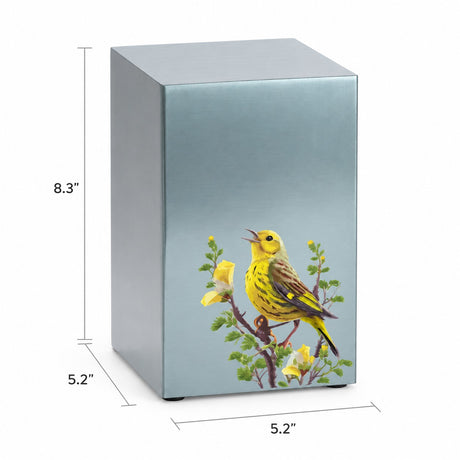 Golden Songbirds Right Companion Urn, Pewter - 200 cubic inches