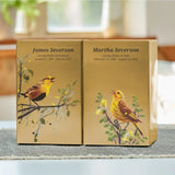 Golden Songbirds Left Companion Urn, Bronze - 200 cubic inches