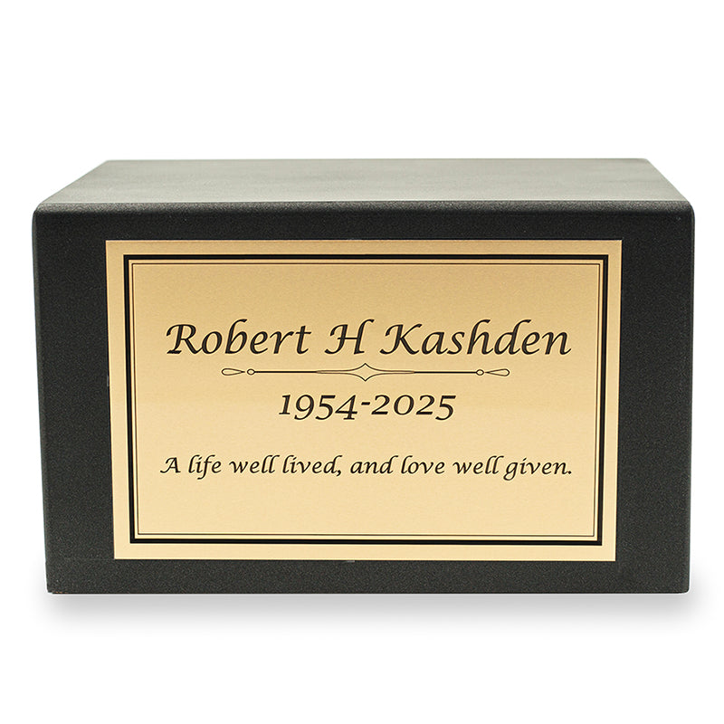 Large Adoration Cremation Urn Box 200 cubic inch - Graphite
