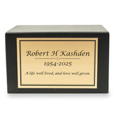 Large Adoration Cremation Urn Box 200 cubic inch - Graphite