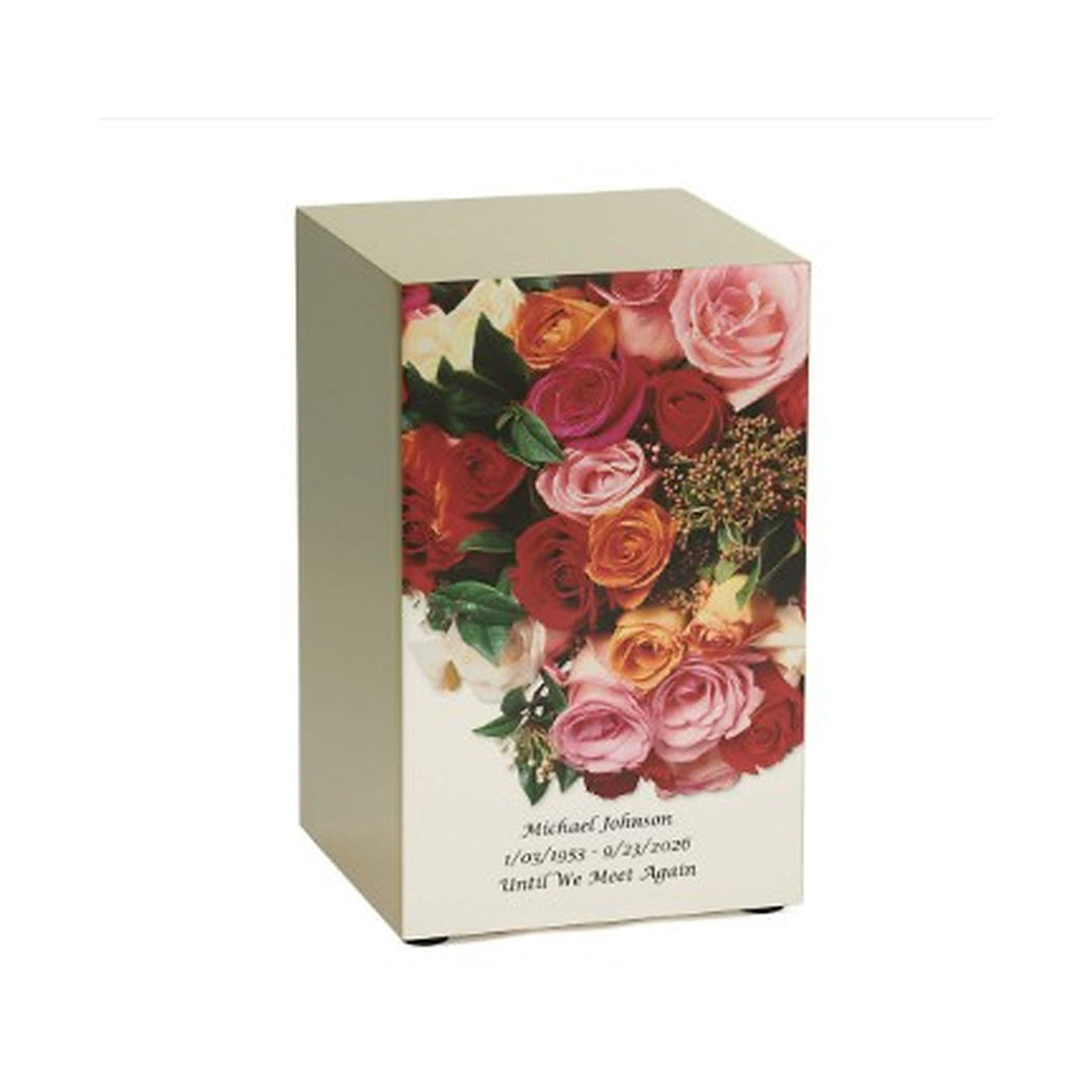Harmonious Rose Cremation Urn, Bronze - 200 cubic inches