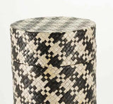 Woven Naturals Palm Tan and Black Scattering Urn