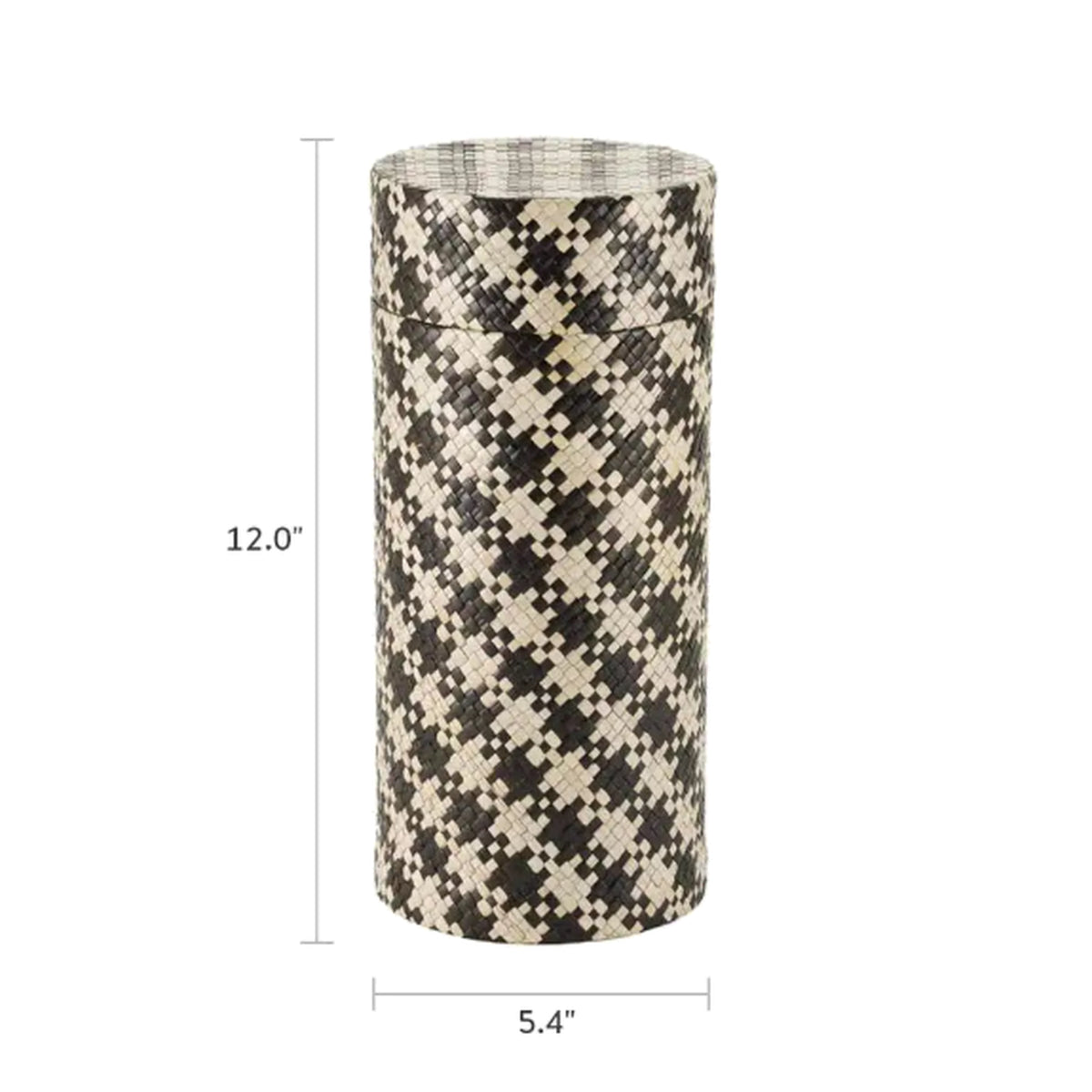 Woven Naturals Palm Tan and Black Scattering Urn