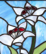 White Lily Stained Glass Cremation Urn