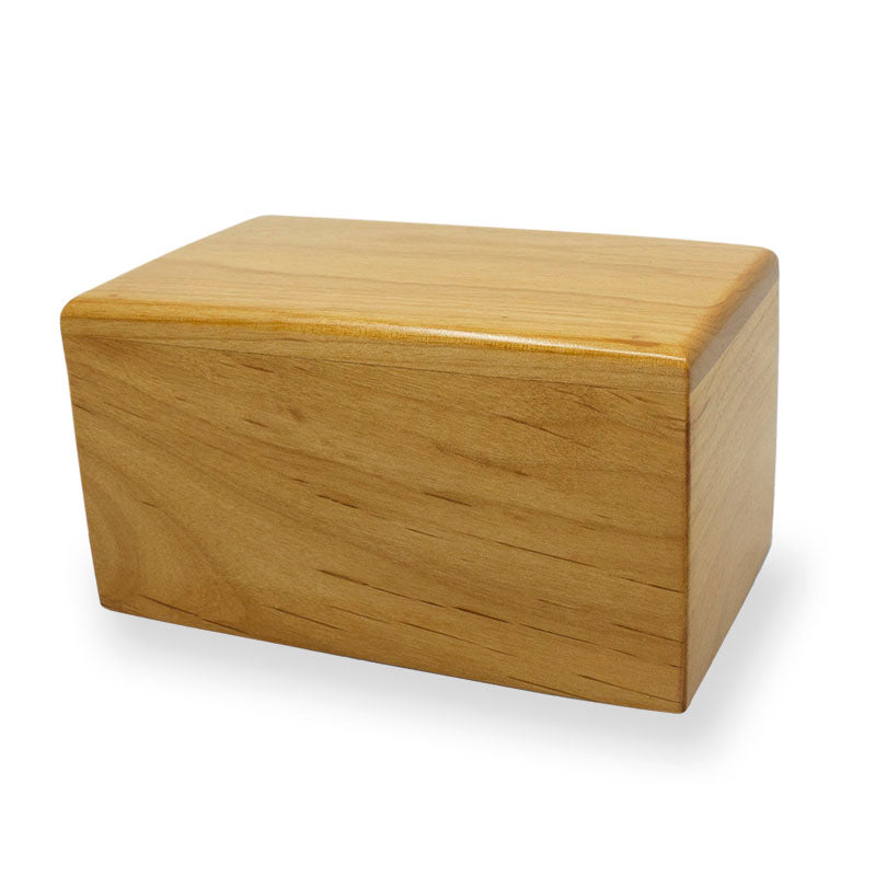 Alder Wood Cremation Urn Box 25 cubic inch - Natural – North American ...