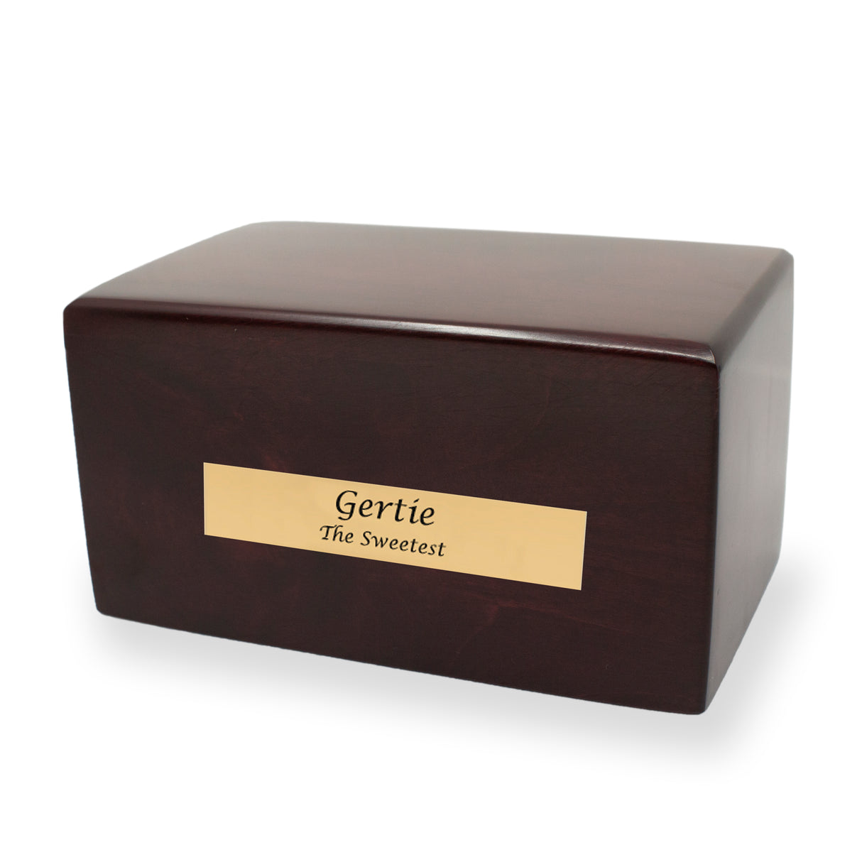 Alder Wood Cremation Urn Box 45 cubic inch - Cherry