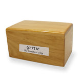 Alder Wood Cremation Urn Box 25 cubic inch - Natural