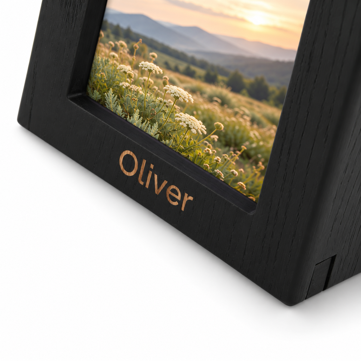 Photo Cremation Urn with Black Finish  - 25 cubic inch