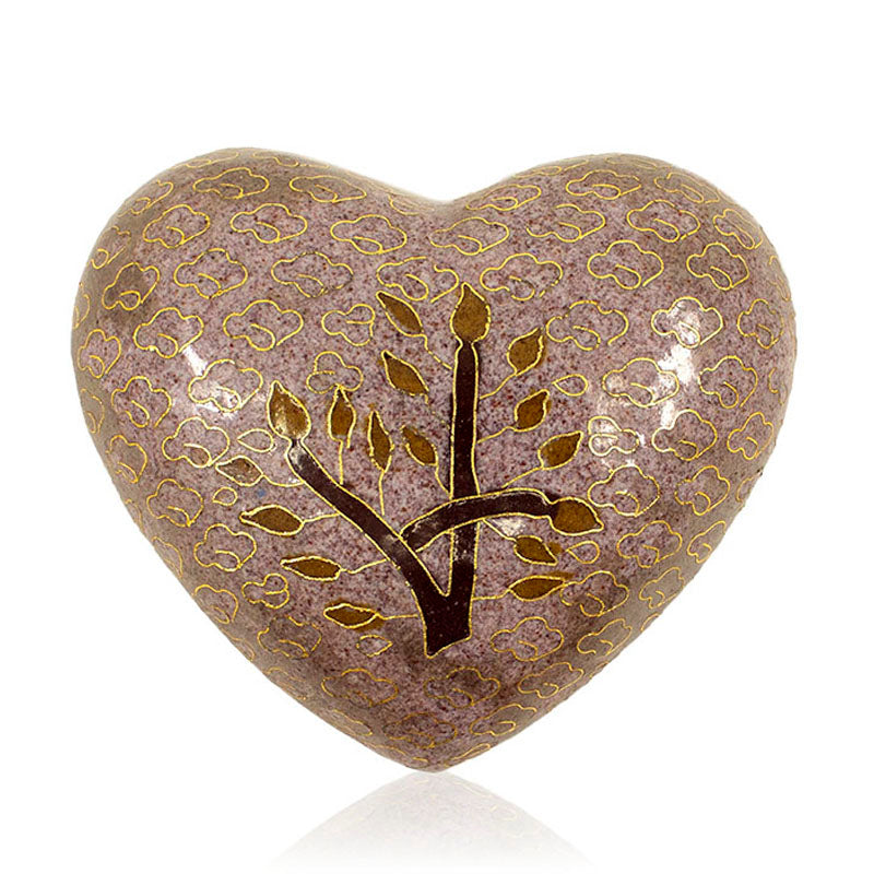 Tree of Life Heart Cloisonné Cremation Urn Keepsake