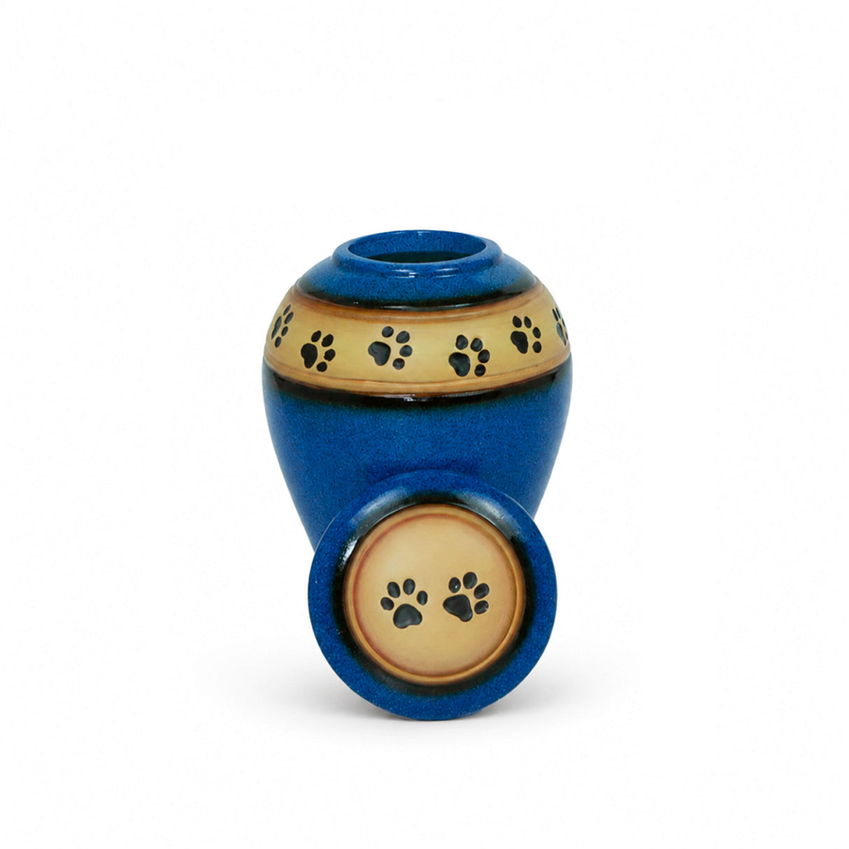 Loving Paws Blue Ceramic Cremation Urn - 40 cubic inch capacity