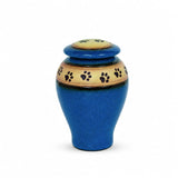 Loving Paws Blue Ceramic Cremation Urn - 40 cubic inch capacity