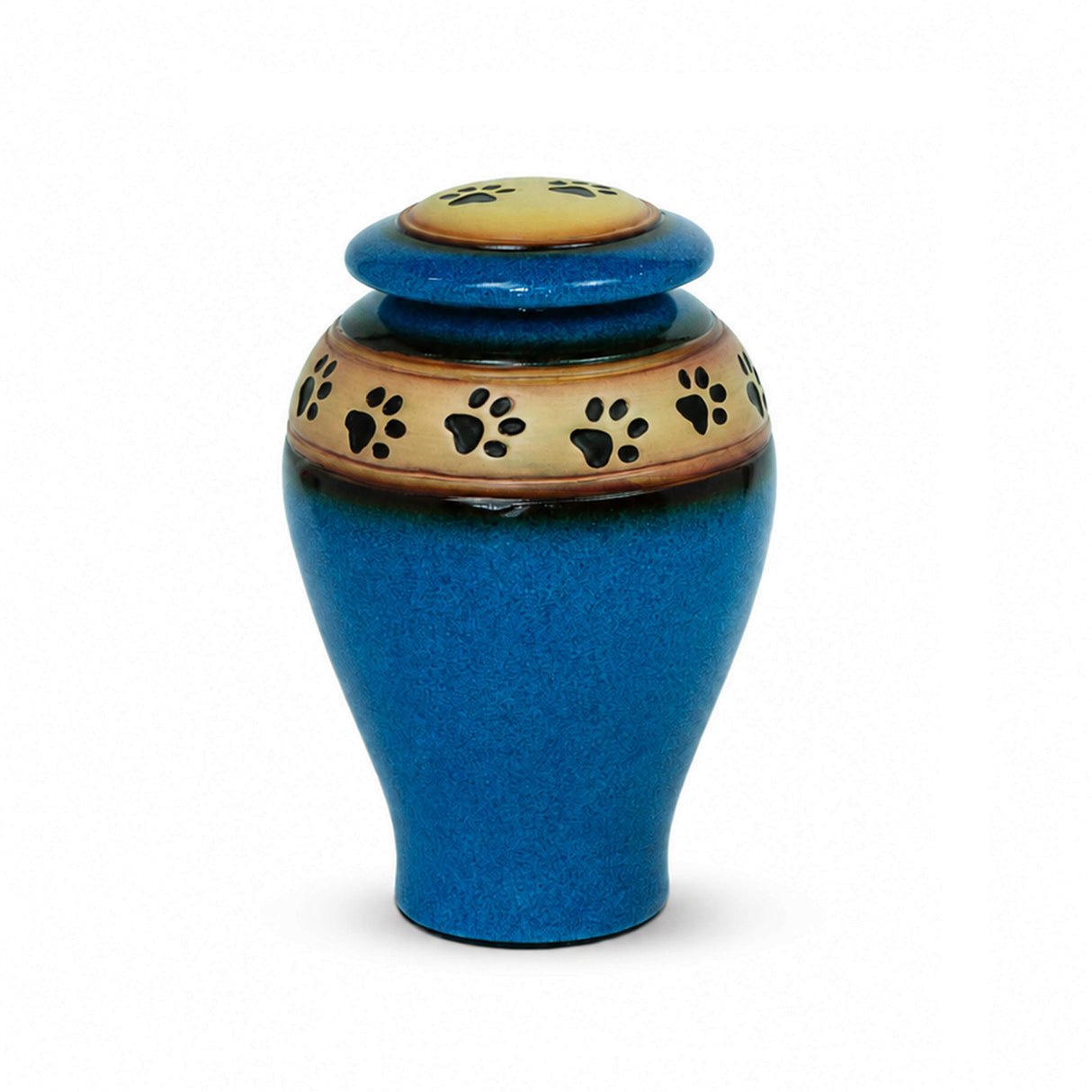 Loving Paws Blue Ceramic Cremation Urn - 80 cubic inch capacity