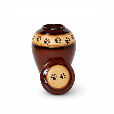 Loving Paws Auburn Ceramic Cremation Urn - 40 cubic inch capacity