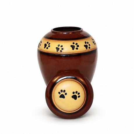 Loving Paws Auburn Ceramic Cremation Urn - 120 cubic inch capacity