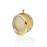 Bronze Round Stainless Steel Photo Cremation Pendant