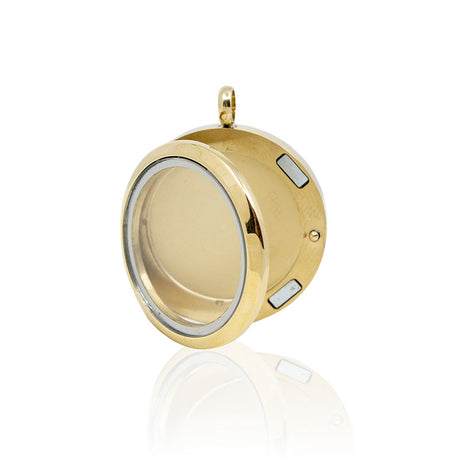 Bronze Round Stainless Steel Photo Cremation Pendant