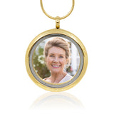 Bronze Round Stainless Steel Photo Cremation Pendant