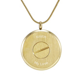 Bronze Round Stainless Steel Photo Cremation Pendant