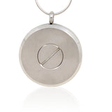 Pewter Round Stainless Steel Photo Cremation Pendant