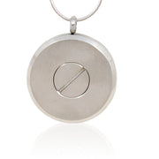 Pewter Round Stainless Steel Photo Cremation Pendant