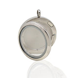 Pewter Round Stainless Steel Photo Cremation Pendant