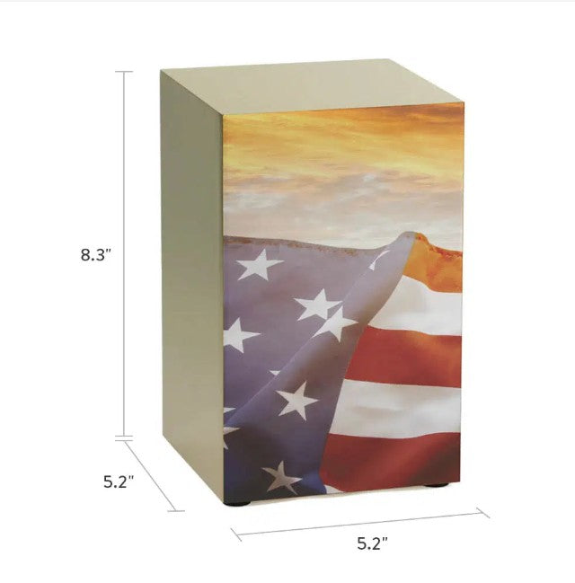 Stars and Stripes Cremation Urn, Bronze - 200 cubic inches