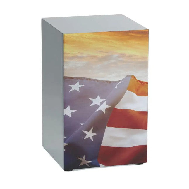 Stars and Stripes Cremation Urn, Pewter - 200 cubic inches