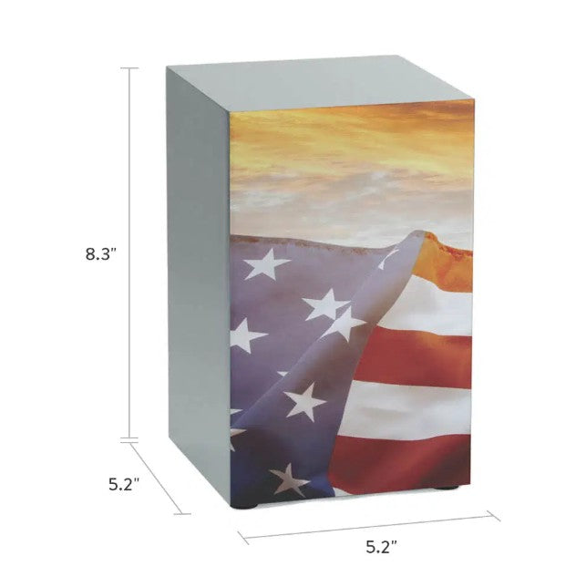 Stars and Stripes Cremation Urn, Pewter - 200 cubic inches
