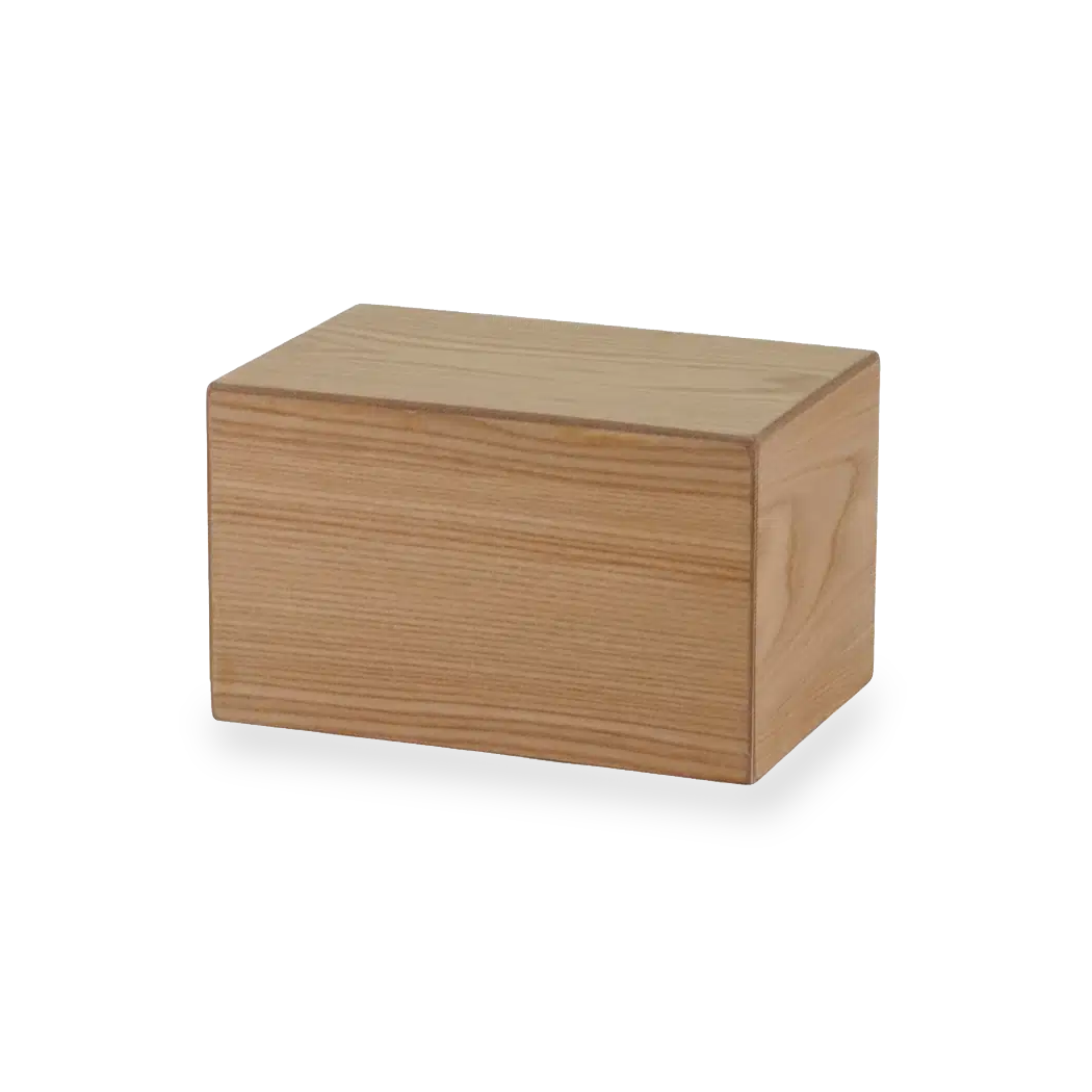 Natural Woodgrain Finish MDF Cremation Box - 125 cubic inch - CASE OF 4