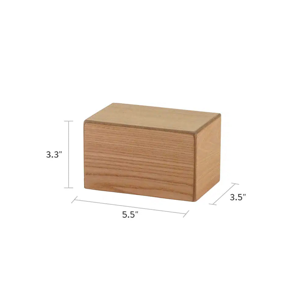 Natural Woodgrain Finish MDF Cremation Box - 25 cubic inch - CASE OF 16