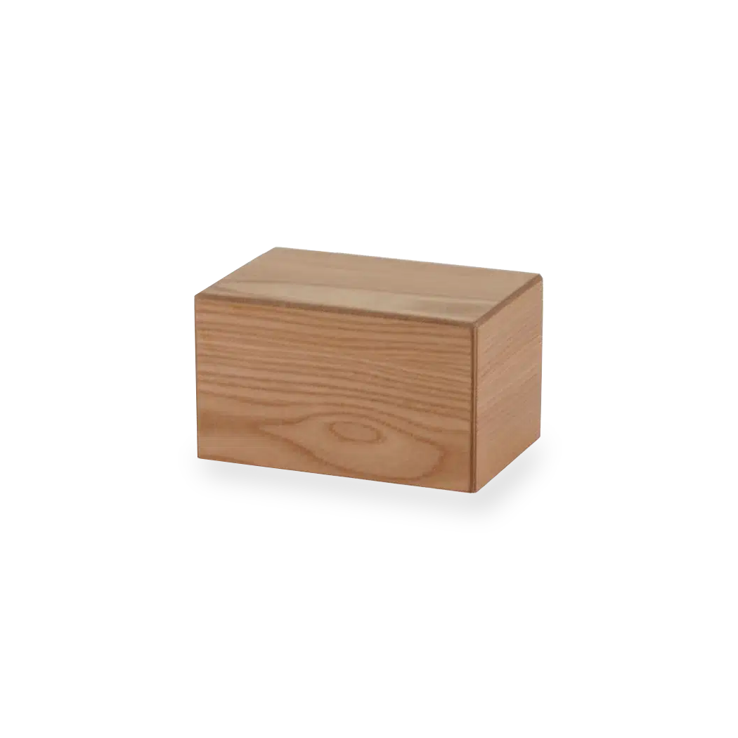 Natural Woodgrain Finish MDF Cremation Box - 45 cubic inch - CASE OF 12