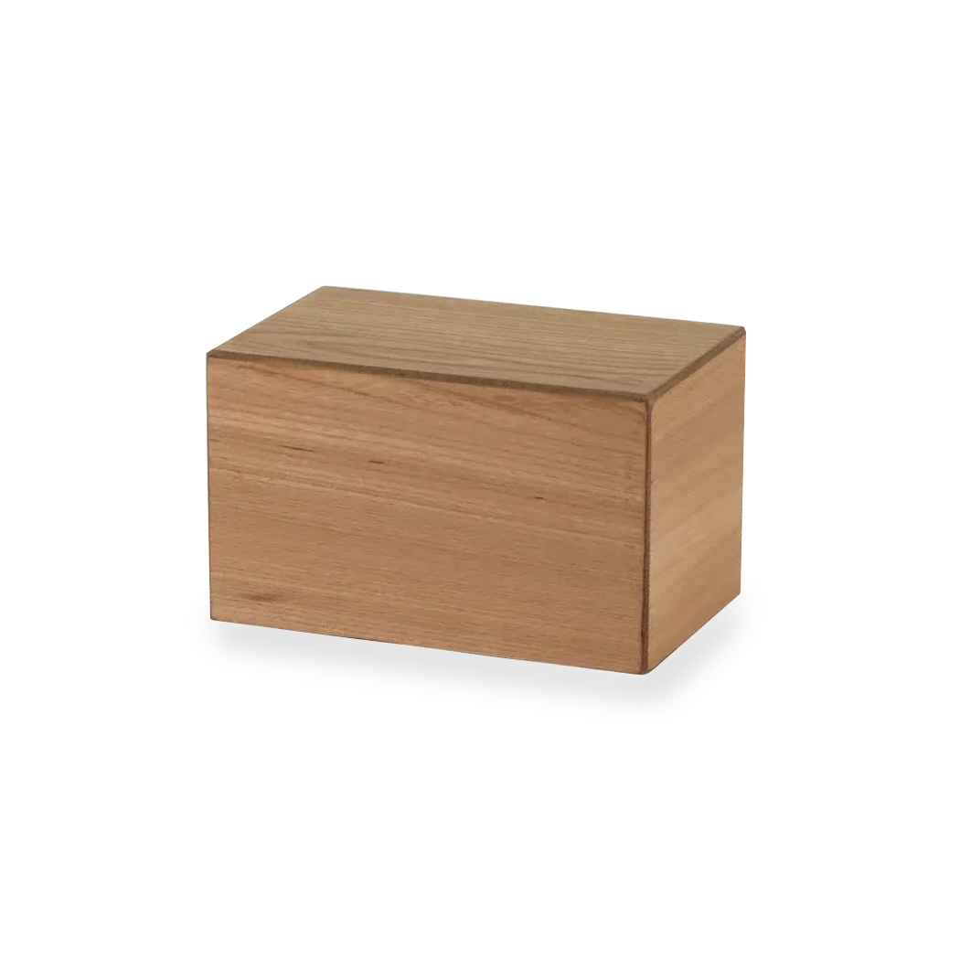 Natural Woodgrain Finish MDF Cremation Box - 85 cubic inch - CASE OF 8