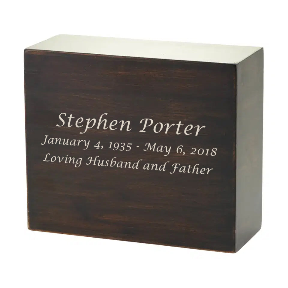 Modern Essentials Sable Wood Cremation Urn - 200 cubic inches