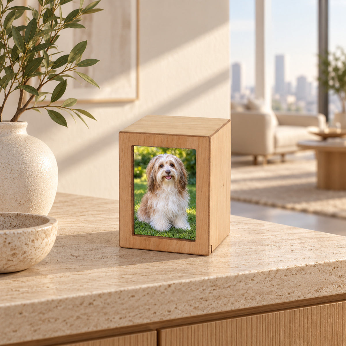 Natural Photo Cremation Urn  - 40 cubic inch